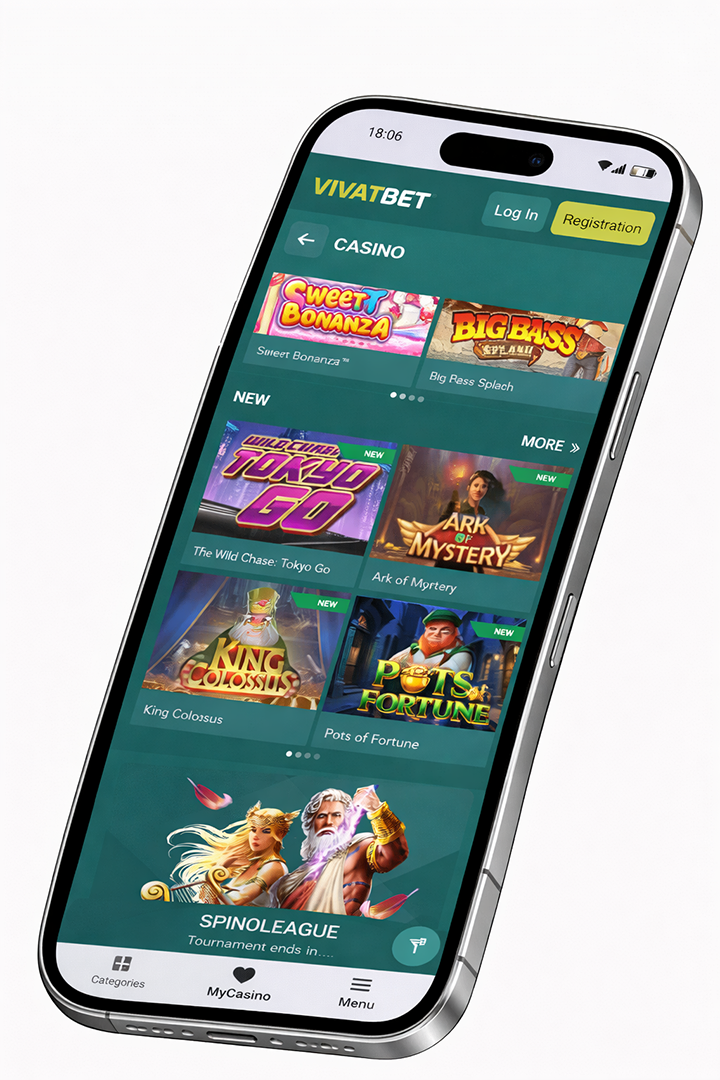 vivatbet casino interface