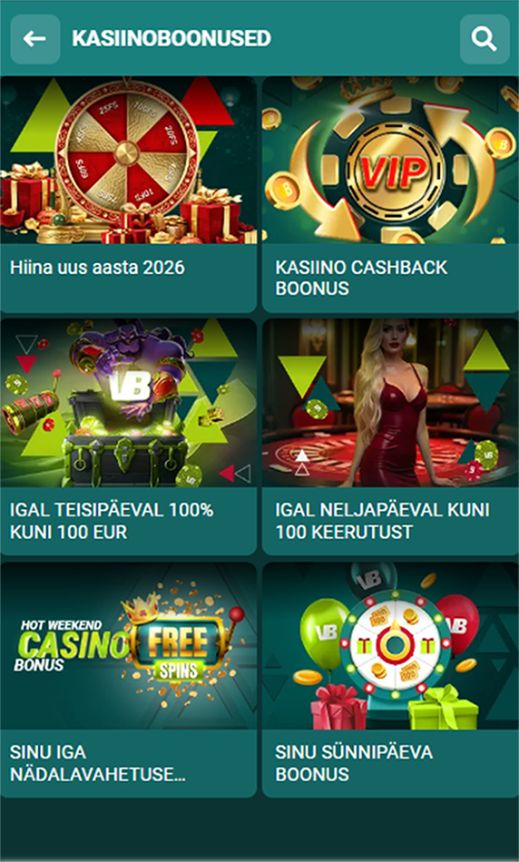 kasiino boonused